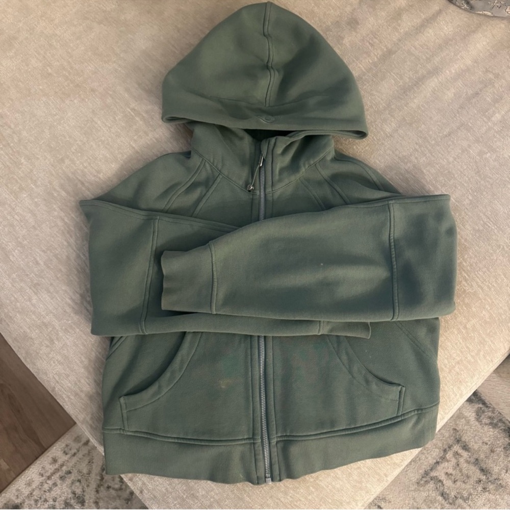 Lululemon Eucalyptus Green Oversized Full-Zip Cropped Scuba Hoodie| XS/S - Picture 3 of 8